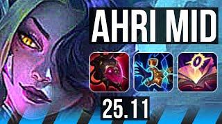 AHRI vs YASUO (MID) | 10/1/6, 6 solo kills, Dominating | KR Diamond | 25.11
