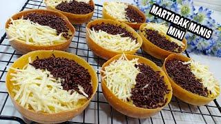 DENGAN 3 TELUR DAN DIADUK SAJA,MENGHASILKAN 21 BIJI MARTABAK MANIS MINI | ENAK,EMPUK,BERPORI