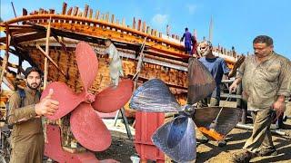 Complete procedure for making a boat and brass 4 blade propeller by hand without using power tools.