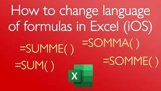 How to change the language of Excel formulas on Mac OS