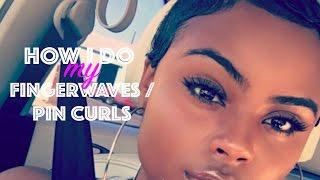 HOW I DO FAUX FINGER WAVES - PIN CURLS ON SHORT HAIR | TIANAAWOAH