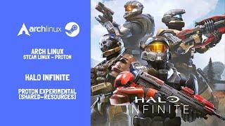 Testing Halo Infinite on Arch Linux Steam Proton [shared-resource-test] branch, Intro video works!!!