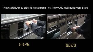 New SafanDarley Electric Press Brake vs New CNC Hydraulic Press Brake   Speed Comparison