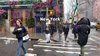 2025 New York Snow Walk 4k Manhattan Virtual Tour greenwich village Snowfall Travel To NYC