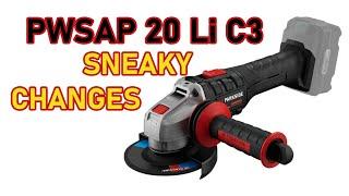 ANALYSIS Changes 2020-2021 model PWSAP 20 C3 angle grinder Winkelschleifer Parkside Performance