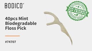 Bodico 40pcs Mint Biodegradable Floss Pick