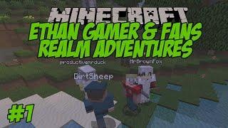 ETHAN GAMER + FANS MINECRAFT REALM ADVENTURES #1