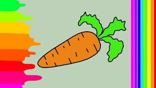 How to draw a carrot | Как легко нарисовать морковь| Простые рисунки для детей