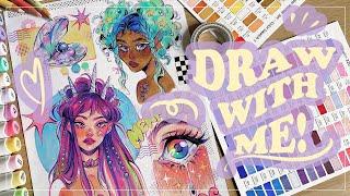 Draw with me! // Mermaid spread + OHUHU markers 🫧