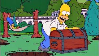 The simpsons Homer found Lincoln's gold box in the White House yard