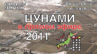 Цунами 2011 года в прямом эфире японского телевидения. Уникальные кадры надвигающейся бездны.