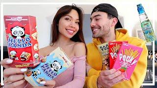 My Boyfriend Tries ASIAN Snacks! 