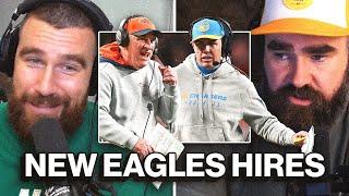 Jason Kelce weighs in on the Eagles' hiring of Kellen Moore and Vic Fangio as new coordinators