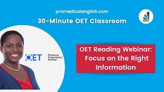 Class with Banfield’s Pro Medical English  OET Reading C How To Laser Focus On The Right Information