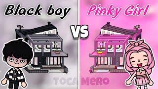 Toca Girlz Cute Pink  VS Evil black  Toca Boca Modern Mansion makeover [ Toca Life World ]