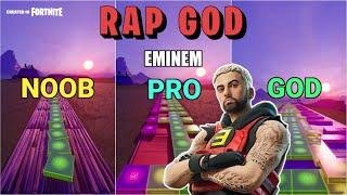 Eminem - Rap God - Noob vs Pro vs God (Fortnite Music Blocks)