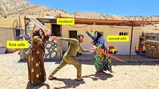 Jealousy of the first wife & love of the second wife, husband's attempt to divorce the first wife
