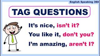 TAG QUESTIONS the Easy Way!   Don't you?  Isn't it?  Aren't I?  Easy English Grammar / Question tags