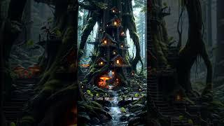 Ants : The Magic Village in magic forest - ai fantasy