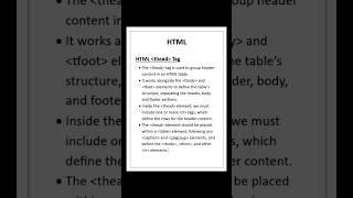 HTML thead Tag | S Code Hub #shorts #short #html