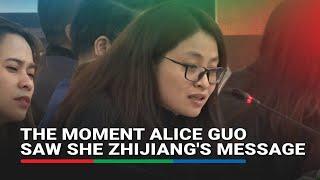 Actual moment: Alice Guo sees message from self-confessed Chinese spy