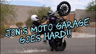 I do a test ride of Jon’s Moto garage Fxdx we’ve dialed in for him.