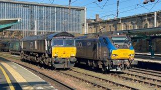 Direct Rail Services 66423 pulling up next to GBRF Aurora 88010 @ Carlisle Station 04/03/2024 #train