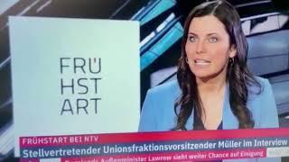 "Schrecksekunde:  ntv-Moderatorin bricht vor laufender Kamera zusammen