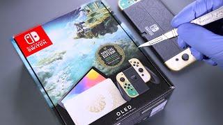 Nintendo Switch OLED Legend of Zelda Tears of the Kingdom Special Edition Unboxing - ASMR