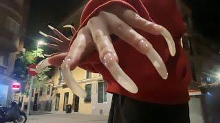 ASMR Outside Tapping Triggers with my LONG NATURAL NAILS️‍🩹Hypnotizing Hand Movements