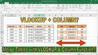 Use VLOOKUP Function in Excel to Merge Tables | Learn Excel basics for beginners to advanced |