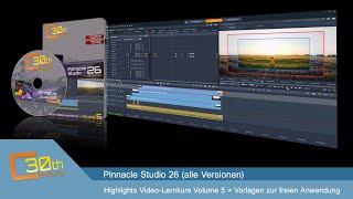 Pinnacle Studio 26 (alle Versionen) - Highlights zum Video-Lernkurs Volume 5 + Projektvorlagen