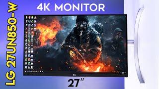 LG 27 inch 4K Monitor Review | Editing + Gaming (HDR / Type C / 90°) 27UN850-W