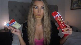 ASMR trying BRITISH treatswrapper, chewing sounds