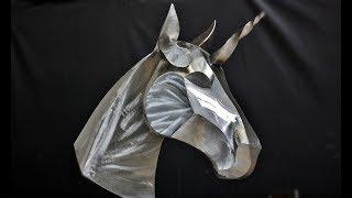 Weld a steel Unicorn/Horse sculpture