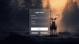 Login Form in HTML & CSS | How To Create Login Form In HTML and CSS | Glassmorphism login Form