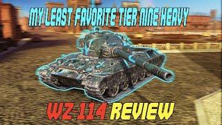 PLAYING MY LEAST FAVORITE TIER 9 HEAVY [WZ-114 review World of Tanks Blitz]