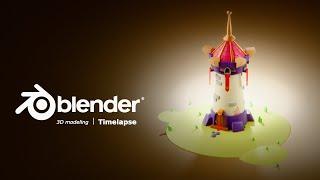 Creating A 3D Stylized Wizard Tower In Blender 4.2 I Time-Lapse Tutorial