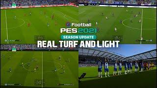 PES 2021 } NEW REAL TURF AND LIGHT 2023 | COMPATIBLE ALL PATCH