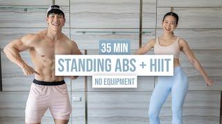 35 MIN STANDING ABS HIIT WORKOUT I No Equipment, Warm-Up & Cool Down, No Repeats