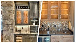 75 Craftsman Medium Tone Wood Floor Home Bar Design Ideas You'll Love 