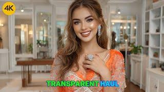  Transparent try on haul 2025 4K | mini dress & mini skirt!#fashion