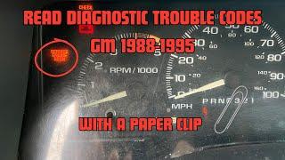 How To Read A Check Engine Light Trouble Code On 1988-1995 GM Cars & Trucks OBD1 With A Paper Clip