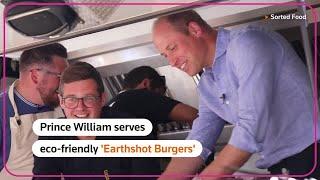 Prince William serves 'Earthshot Burgers' in London