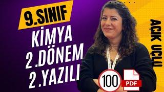 9.Sınıf Kimya | Kimya 2.Dönem 2.Yazılı Soruları | 100 ALMA GARANTİLİ