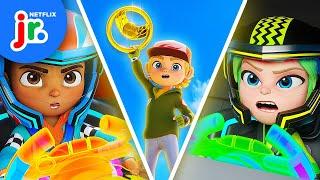 RACE to Rescue the Golden Steering Wheel!  Hot Wheels Let's Race | Netflix Jr