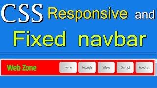 Make a Responsive and fixed navbar using html and css| web zone