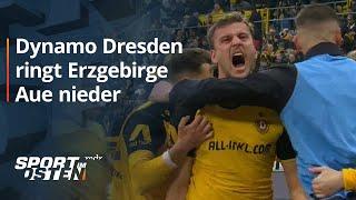 Sieg im Sachsenderby gegen Aue: Dynamo Dresden hält Anschluss an die Tabellenspitze | MDR