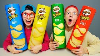 프링글스를 먹으면 무엇으로 변할까요?! Mukbang Giant Pringles by HAHADO