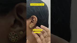 Gold plated silver stud #silverearings #goldplatedsilver #earingslover #silverjewellery